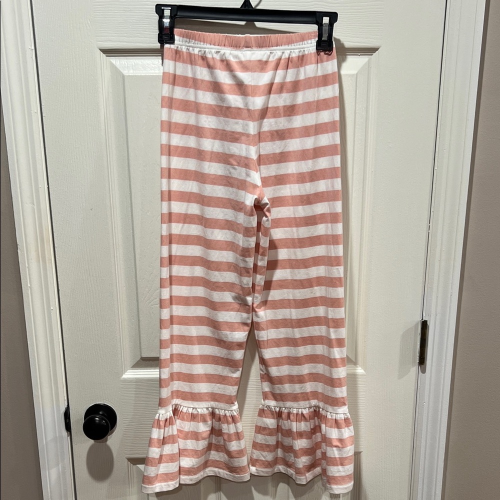 Striped Pink and White Ruffle Pants Girls Matilda Jane Size 10 Like new - Picture 2 of 4